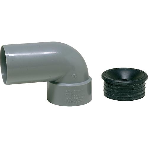 Siphon elbow with rubber sleeves