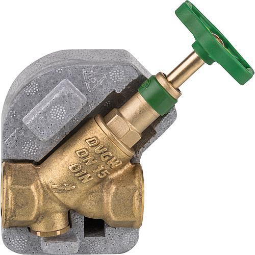 Free-flow valves made of forging brass, with insulation shell
