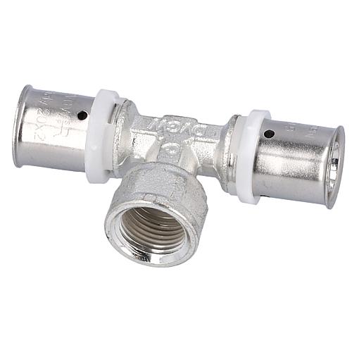 Press fitting for MSVR T-piece IT, tin-plated 16x2 - 1/2" - 16x2 mm, TH profile