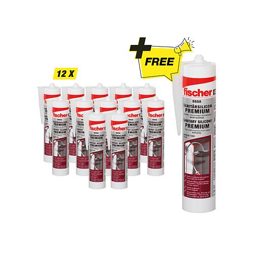 Fischer promotional set consisting of 12 x 93 008 96+ free 1x 93 008 96 sanitary silicone