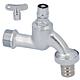 Outlet tap, matt chrome-plated 3/4" with socket upper part