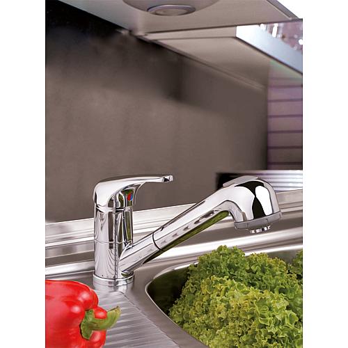 Sink mixer Top II, pull-out dish rinser, projection 186 mm, chrome-plated