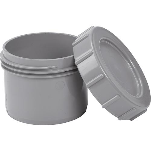 End stops with screw-fitting cap, grey Standard 1