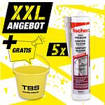 Offre XXL Silicone sanitaire transparent à 310 ml + Seau de chantier TBS gratuit, 6 pièces