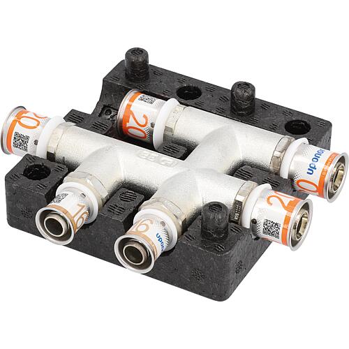 Uponor S-Press PLUS HK cross fitting with insulation box Ø20mm-Ø16mm-Ø20mm