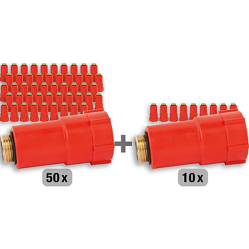 Promotional package Construction plugs DN15(1/2") red 50 + 10 free of charge