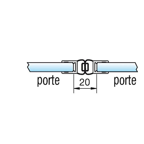 Profilé magnétique A pour verre-verre / porte-porte 180° Standard 4