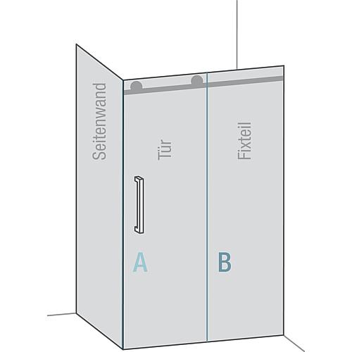 Strip seal B for glass-glass 90 ° I door wall Standard 5