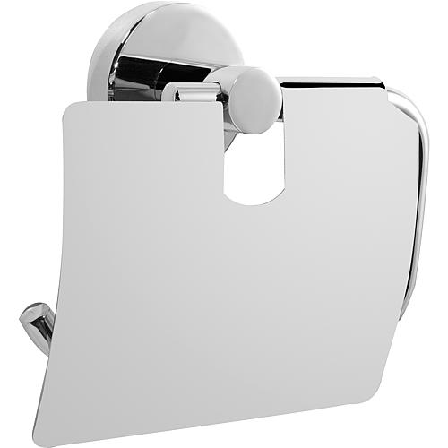 Toilet roll holder Eight, with cover, chrome-plated brass