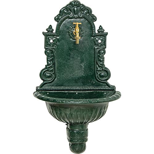 Wall fountain with drain cock, uncoated brass Anwendung 1