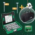 Promotional package Countersunk head screws assortment + 6 Bits incl. Bit holder in L-BOXX® + Free adidas Tiro League Duffelbag L