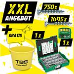 XXL offer countersunk head screw assortment in L-BOXX® 102 + free TBS construction bucket, 2454 pieces