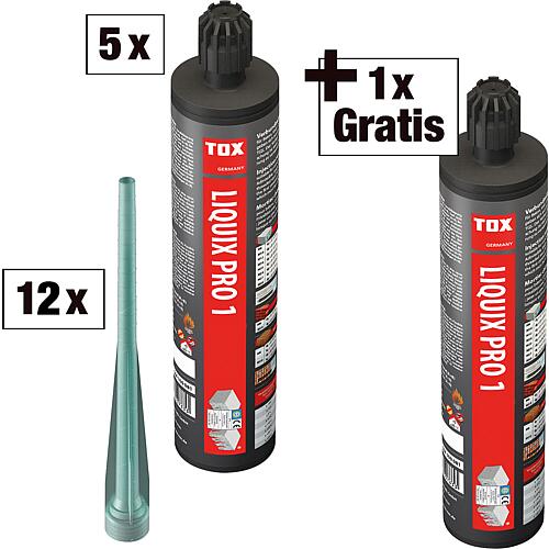 Verbundmörtel-Set Tox bestehend aus 5 x 94 008 67 + Gratis 1x 94 008 67