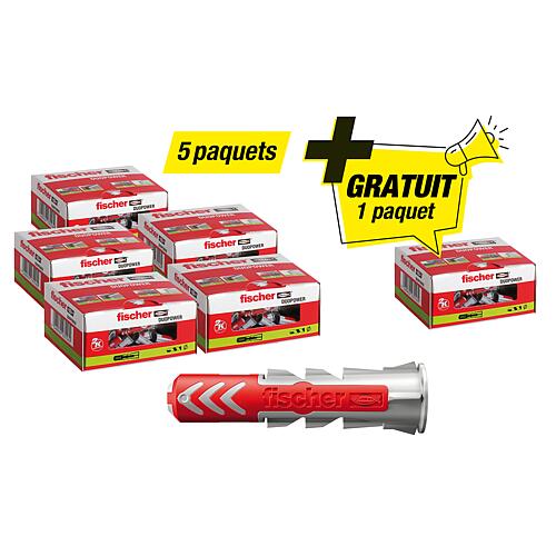 Kit Promo Fischer contenant 5 x 94 119 90 + gratuit 1x 94 119 90 cheville Duopower