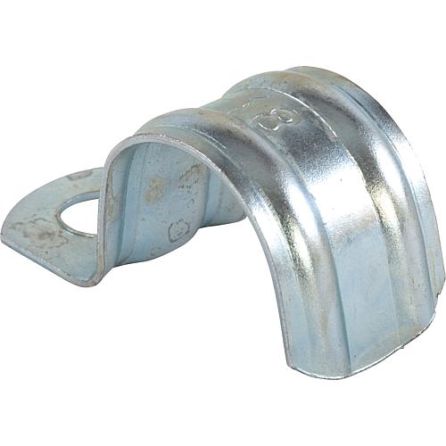 Single-strap fixing clamp, galvanised