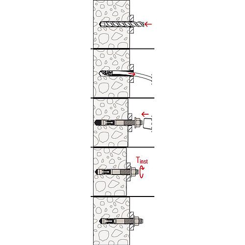 FAZII 16/300 galvanised anchor bolts