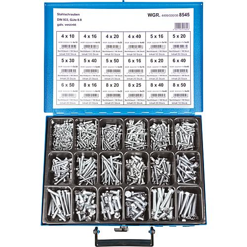 Assortiment de vis hexagonales DIN 933, galvanisées Standard 2