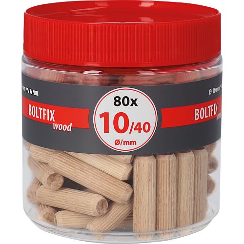 TOX wooden dowel Boltfix wood 10x40 mm, corrugated dowel solid beech PU: 80