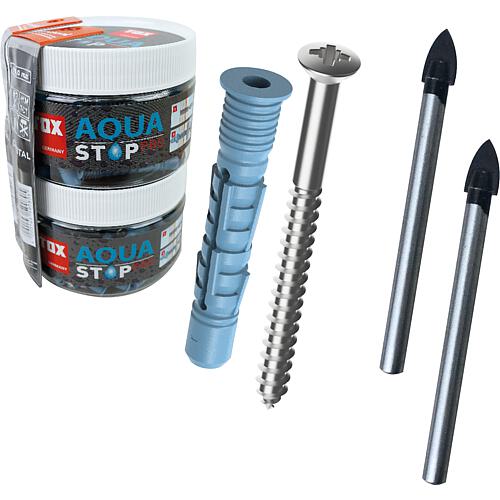 Aqua Stop Pro all-purpose plug + glass/ceramic Drills, 62 pieces Standard 1