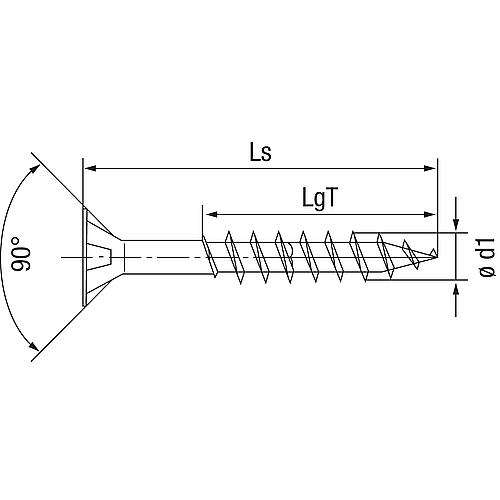 SPAX® universal screw, thread ø d1: 3.5 mm, head ø: 7.0 mm, standard packaging Standard 3