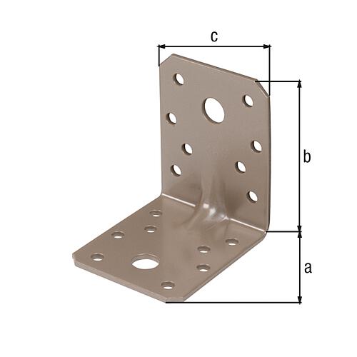 Heavy duty angled connector DURAVIS® 70 x 70 x 55 mm, material: Steel, sendzimir-galvanised, surface: pearl beige RAL 1035