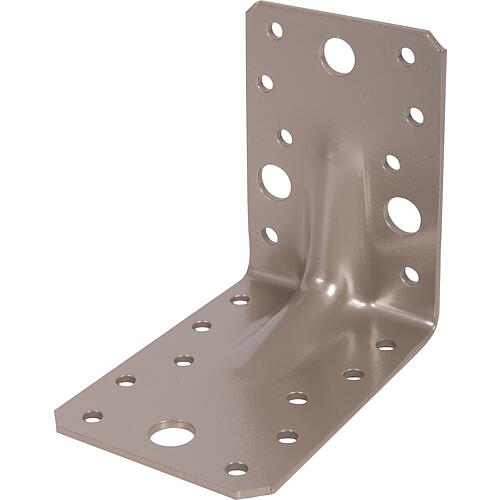 Heavy duty angled connector 90 x 90 x 65 mm, with bead DURAVIS®, material: Steel, sendzimir-galvanised, surface: pearl beige RAL 1
