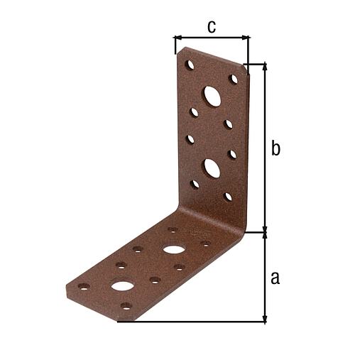 Angled connector DURAVIS® 90 x 90 x 40 mm, material: Steel, sendzimir-galvanised, surface: rust brown