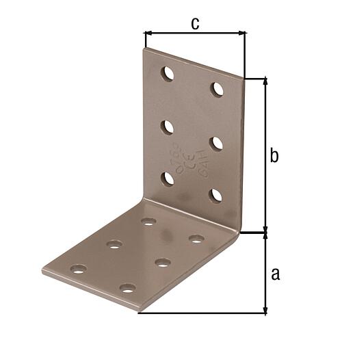 Perforated plate bracket DURAVIS® 60 x 60 x 40 mm, material: Steel, sendzimir-galvanised, surface: pearl beige RAL 1035