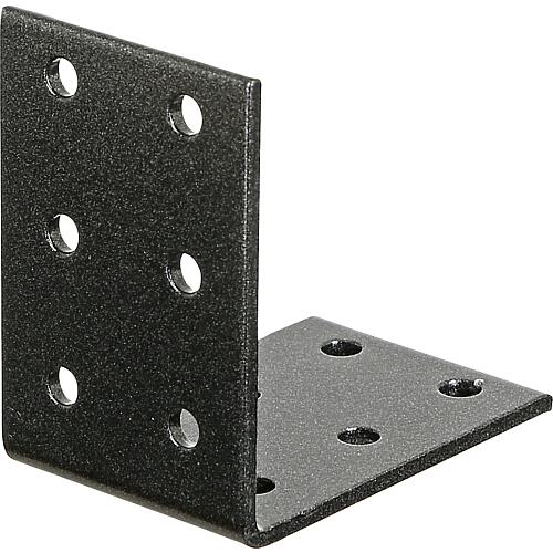 Perforated plate bracket DURAVIS® 60 x 60 x 40 mm, material: Steel, sendzimir-galvanised, surface: black-diamond