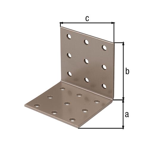 Perforated plate bracket DURAVIS® 60 x 60 x 60 mm, material: Steel, sendzimir-galvanised, surface: pearl beige RAL 1035