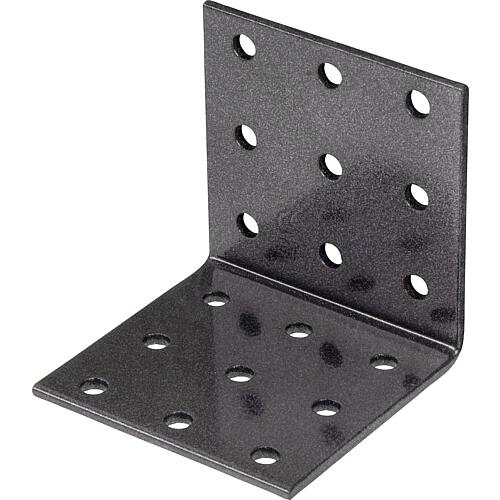 Perforated plate bracket DURAVIS® 60 x 60 x 60 mm, material: Steel, sendzimir-galvanised, surface: black-diamond