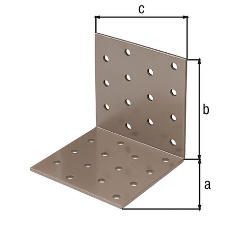 Perforated plate bracket DURAVIS® 80 x 80 x 80 mm, material: Steel, sendzimir-galvanised, surface: pearl beige RAL 1035