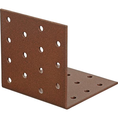 Perforated plate bracket DURAVIS® 80 x 80 x 80 mm, material: Steel, sendzimir-galvanised, surface: rust brown