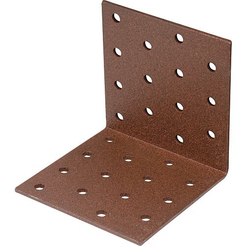 Perforated plate bracket DURAVIS® 80 x 80 x 80 mm, material: Steel, sendzimir-galvanised, surface: rust brown