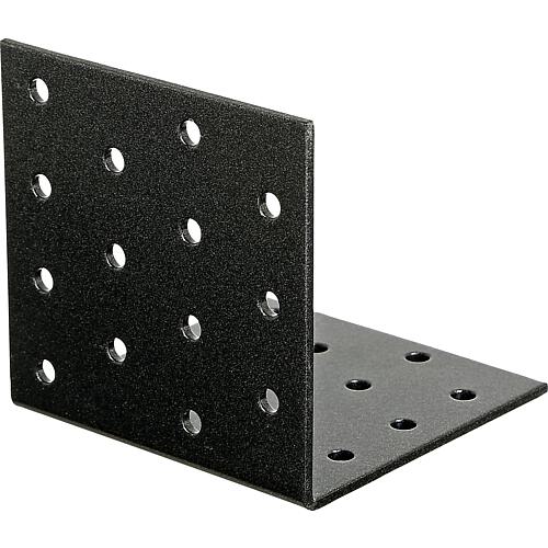 Perforated plate bracket DURAVIS® 80 x 80 x 80 mm, material: Steel, sendzimir-galvanised, surface: black-diamond