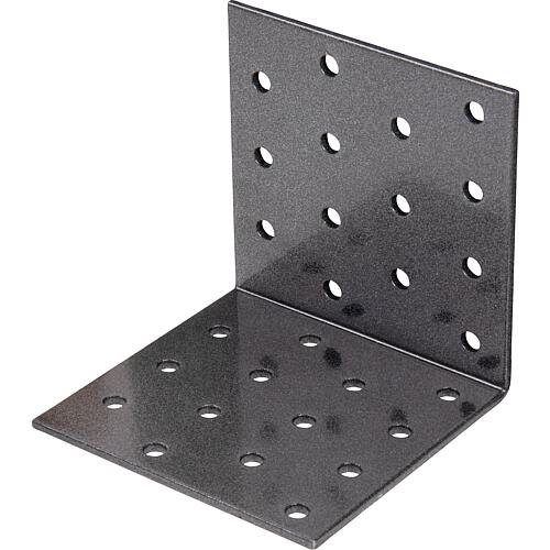 Perforated plate bracket DURAVIS® 80 x 80 x 80 mm, material: Steel, sendzimir-galvanised, surface: black-diamond