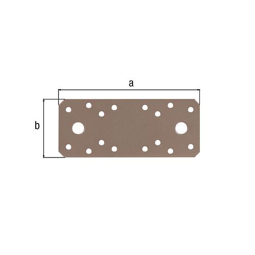 Raccord plat DURAVIS® 133 x 55 x 2,5 mm, matériau : Acier, galvanisé sendzimir, surface : beige nacré RAL 1035