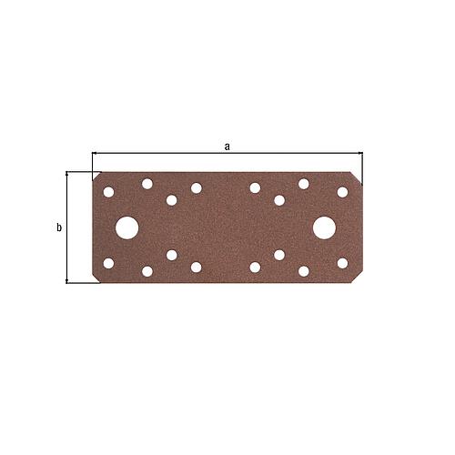 Flat strap DURAVIS® 133 x 55 x 2.5 mm, material: Steel, sendzimir-galvanised, surface: rust brown