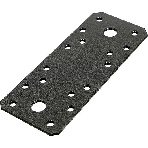 Flat strap DURAVIS® 133 x 55 x 2.5 mm, material: Steel, sendzimir-galvanised, surface: black-diamond