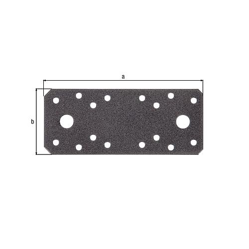 Flat strap DURAVIS® 133 x 55 x 2.5 mm, material: Steel, sendzimir-galvanised, surface: black-diamond