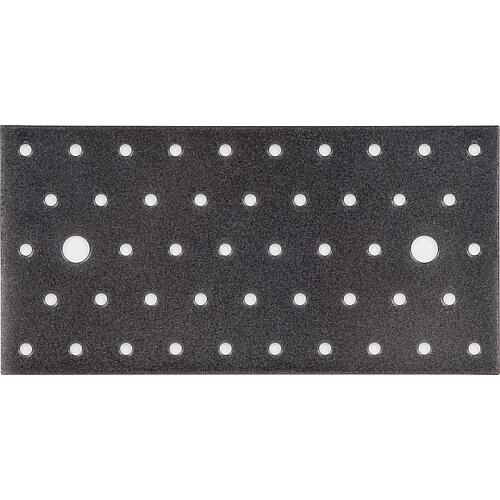 Perforated plate DURAVIS® 200 x 100 x 2 mm, material: Steel, sendzimir-galvanised, surface: black-diamond