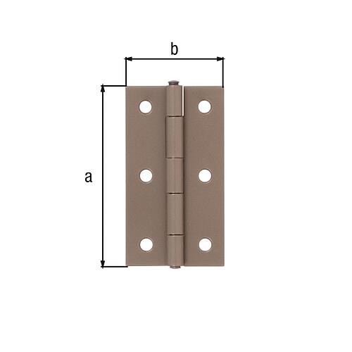 Hinge DURAVIS® 80 x 40 x 1.25 mm, material: Steel, blue galvanised, pearl beige RAL 1035, with riveted stainless steel pin