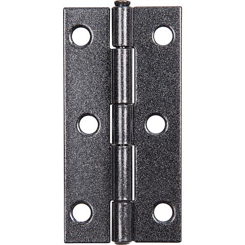 Hinge DURAVIS® 80 x 40 x 1.25 mm, material: Steel, blue galvanised, surface: black-diamond, with riveted stainless steel pin