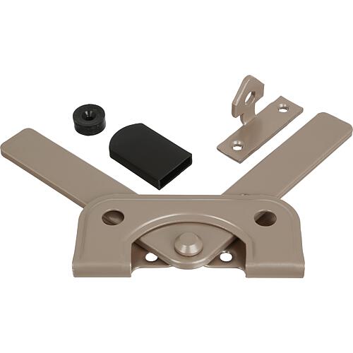 Garden gate latch DURAVIS® for narrow frame timbers, material: Steel, blue galvanised, surface: pearl beige RAL 1035