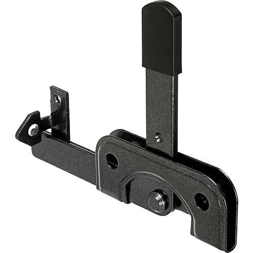 Garden gate latch DURAVIS® for narrow frame timbers, material: Steel, blue galvanised, surface: black-diamond