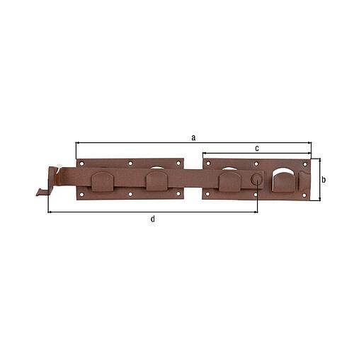 Double gate hasp DURAVIS® 423 x 70 mm, material: Steel, blue galvanised, surface: rust brown