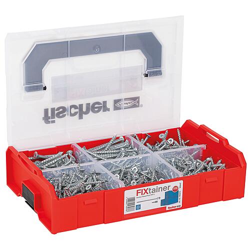 Countersunk head screws assortment PowerFast II, partially threaded, Torx®
+ Bits in FixTainer, 527 pieces Standard 1