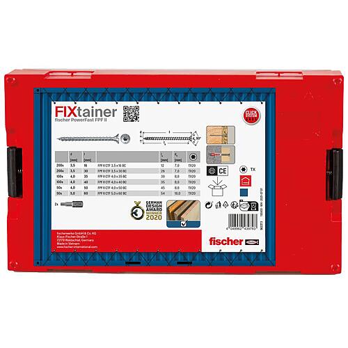 Countersunk head screws assortment PowerFast II, countersunk head, fully threaded, Torx® + Bits in FixTainer, 703 pieces