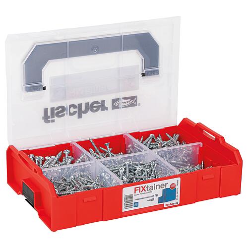 Countersunk head screws assortment PowerFast II, countersunk head, fully threaded, Torx® + Bits in FixTainer, 703 pieces Standard 1