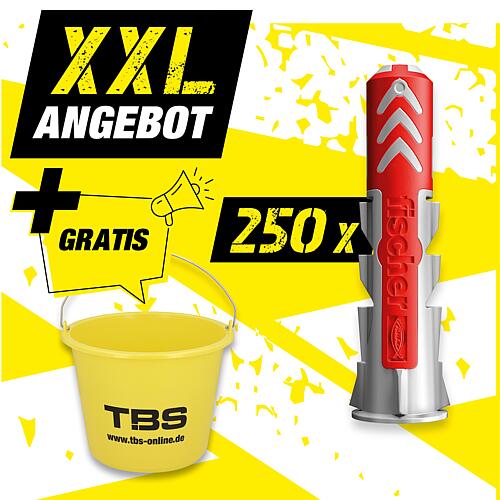 Offre XXL Chevilles DuoPower (10 x 50 mm), 5 Cond. + Seau de chantier TBS gratuit, 251 pièces Standard 1